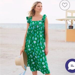 Printfresh XS Shoreline dress in beachcomber green